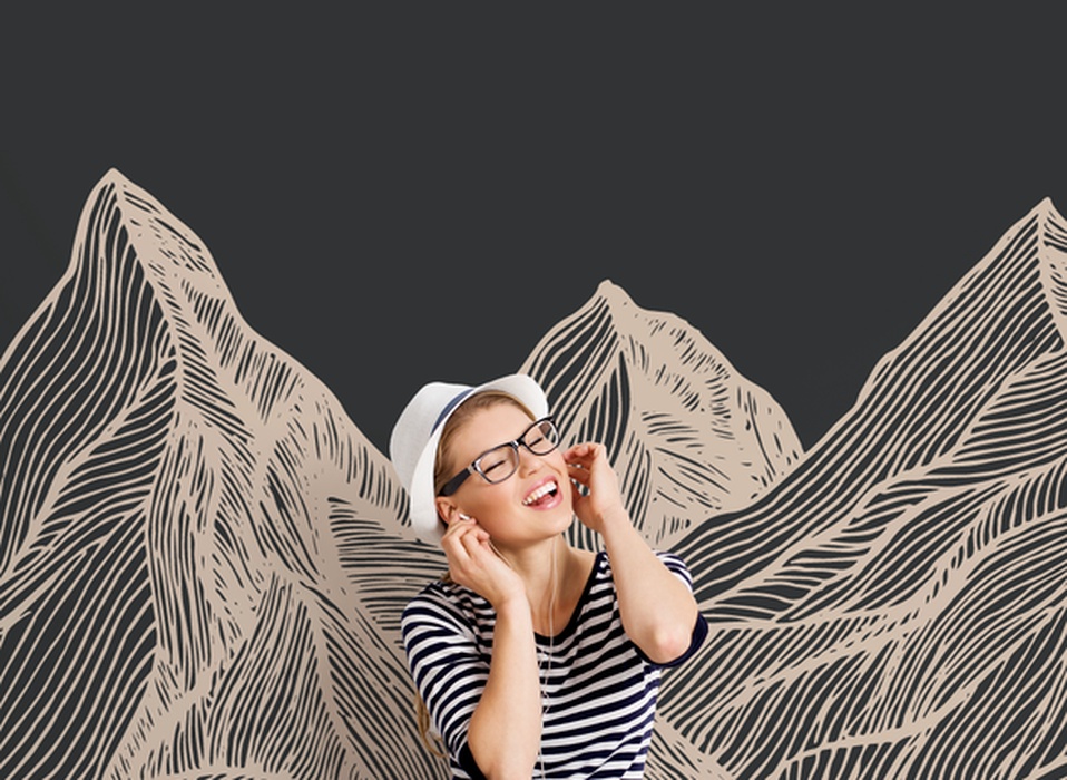 mountains, engraving, white